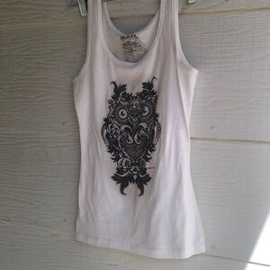 Del Sol Women's White Tank Top with Sun Change